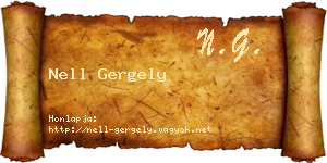 Nell Gergely névjegykártya